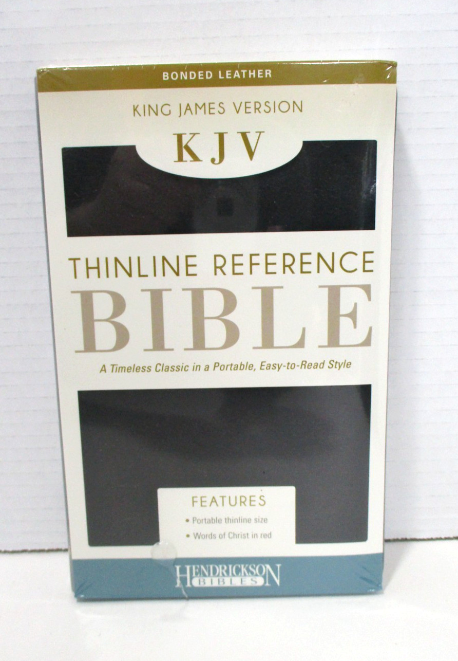 KJV Thinline Reference Bible Hendrickson Light Portable Black Bonded Leather