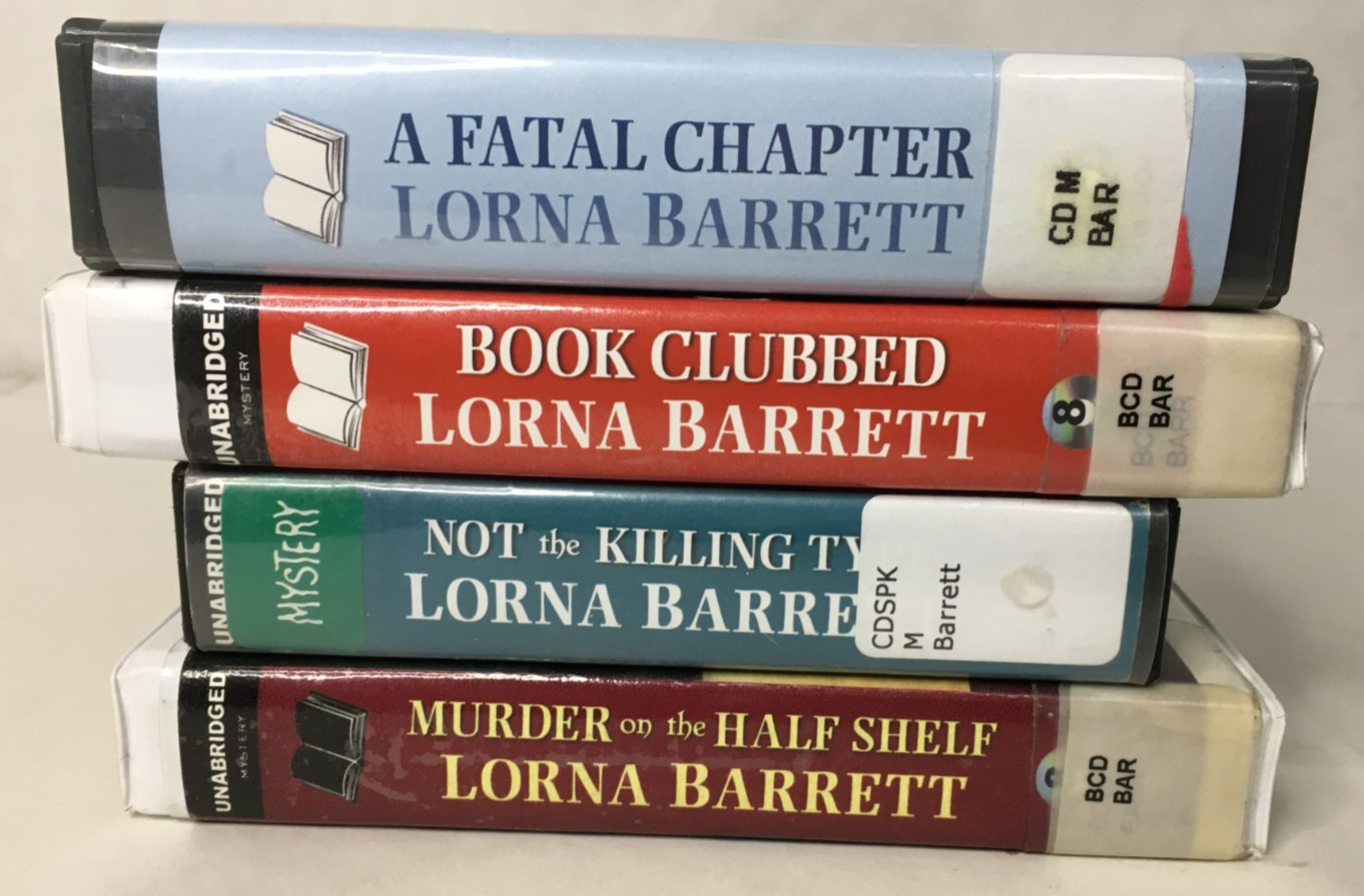 Lot of 4 Booktown Mystery Series By Lorna Barrett — CD AUDIO BOOKS — #’s 6 7 8 9
