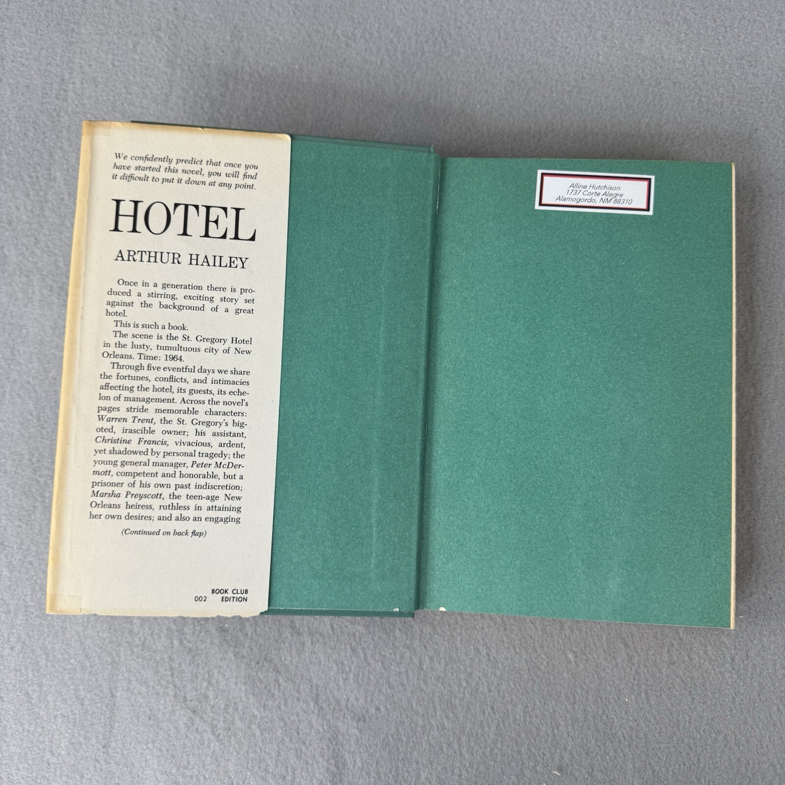 Hotel by Arthur Hailey BCE Hard Cover 1965