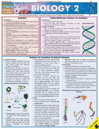 Biology 2 (Quickstudy: Academic) — Pamphlet By BarCharts, Inc. — VERY GOOD