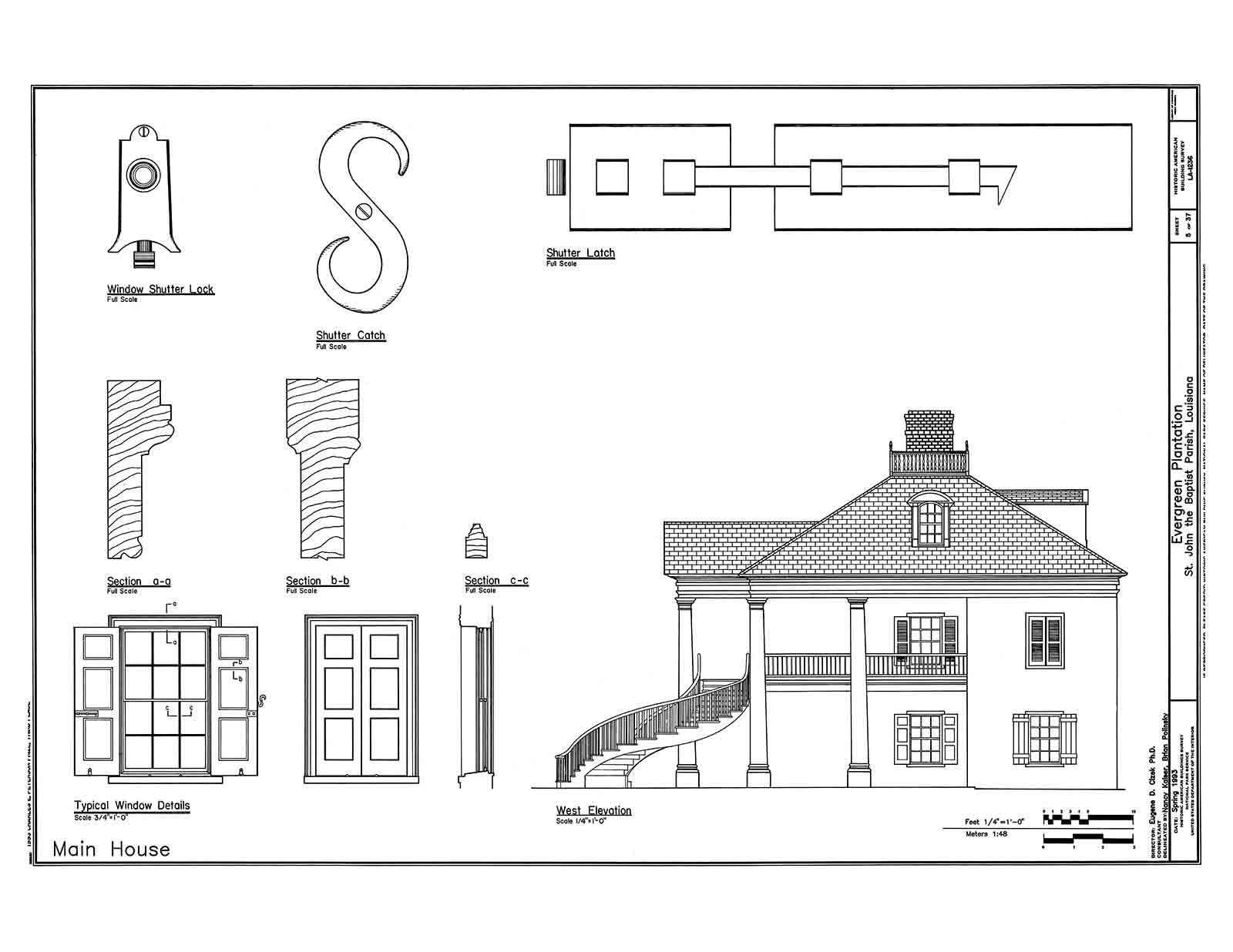 Evergreen Plantation Drawings, Edgard LA — Historic House Plans