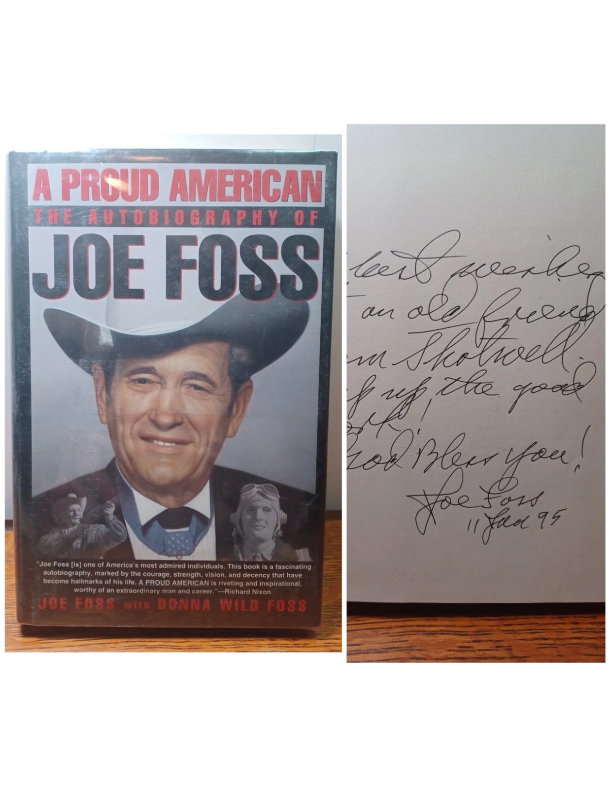 A PROUD AMERICAN The Autobiography of Joe Foss hand Signed JRR46