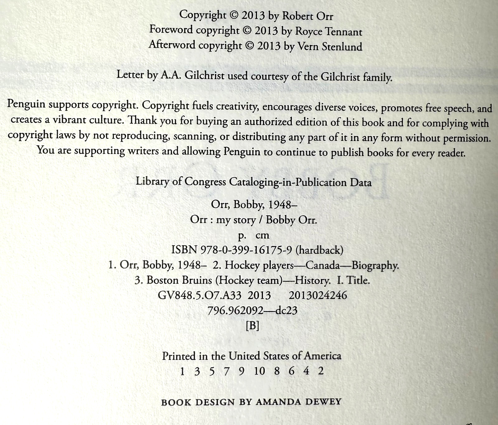 Orr, My Story by Bobby Orr, 2013, Hardcover w DJ in Mylar 1st ed 1st printing