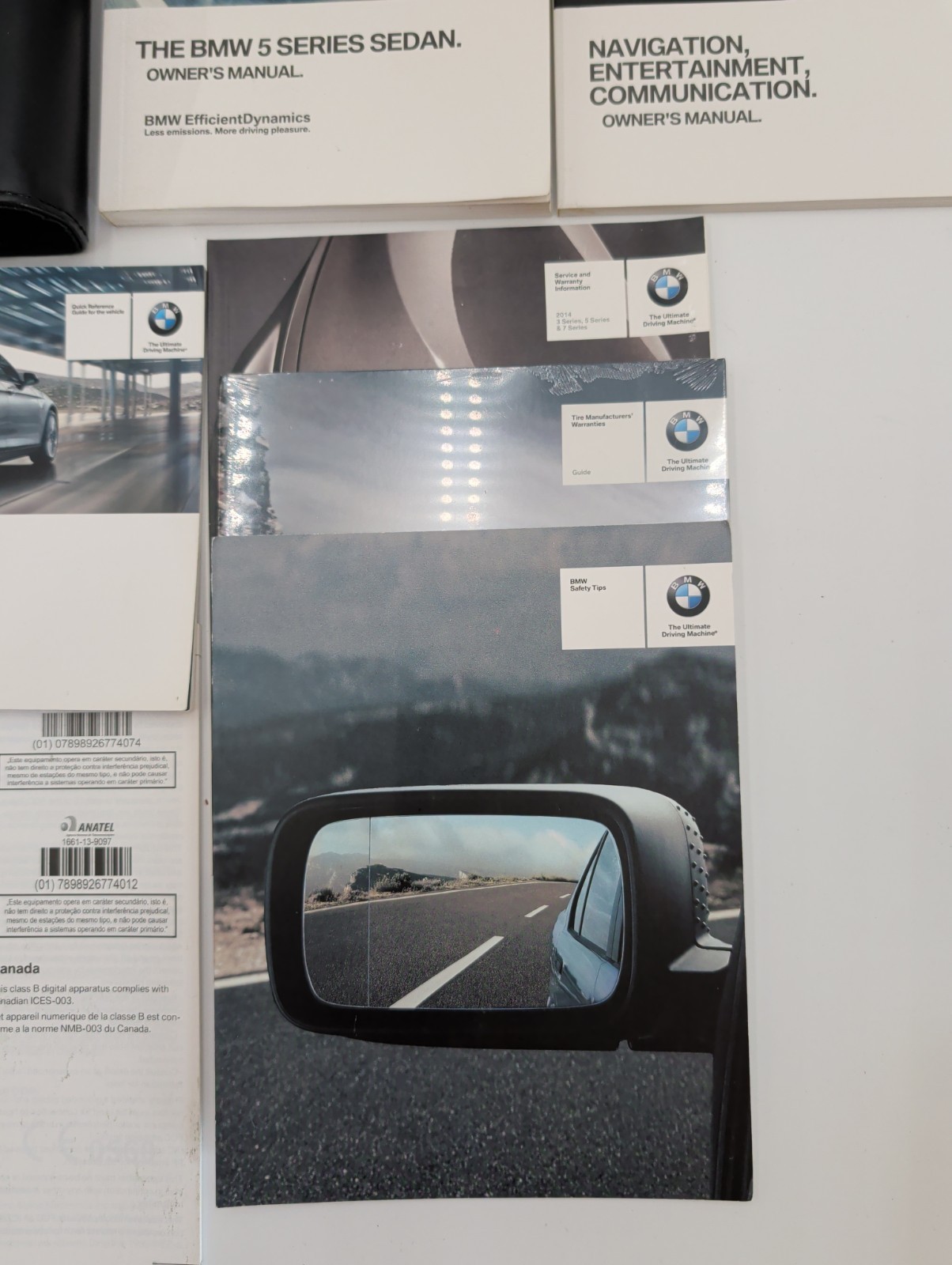 2015 BMW 5 Series Sedan Owners Manual Guide Book Quick Reference With Case
