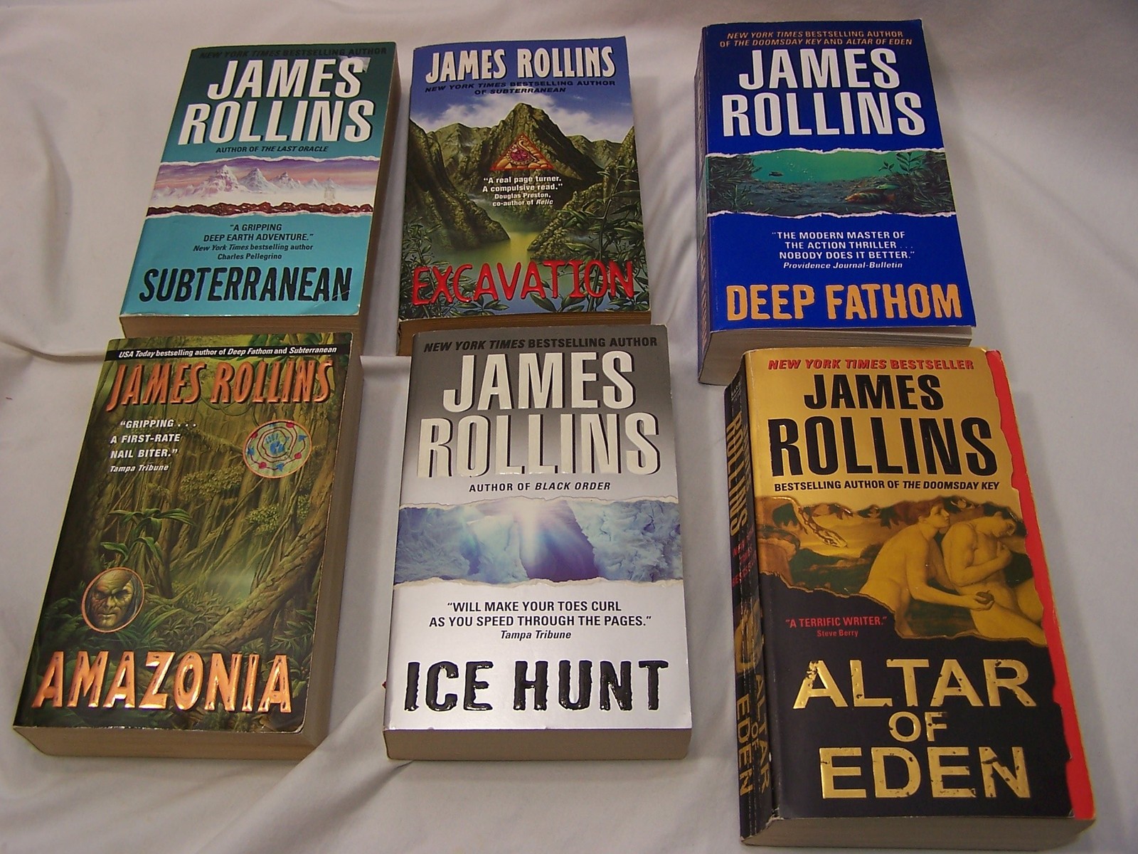 James Rollins Set of 6: Subterranean, Excavation, Deep Fathom, Amazonia, Ice…
