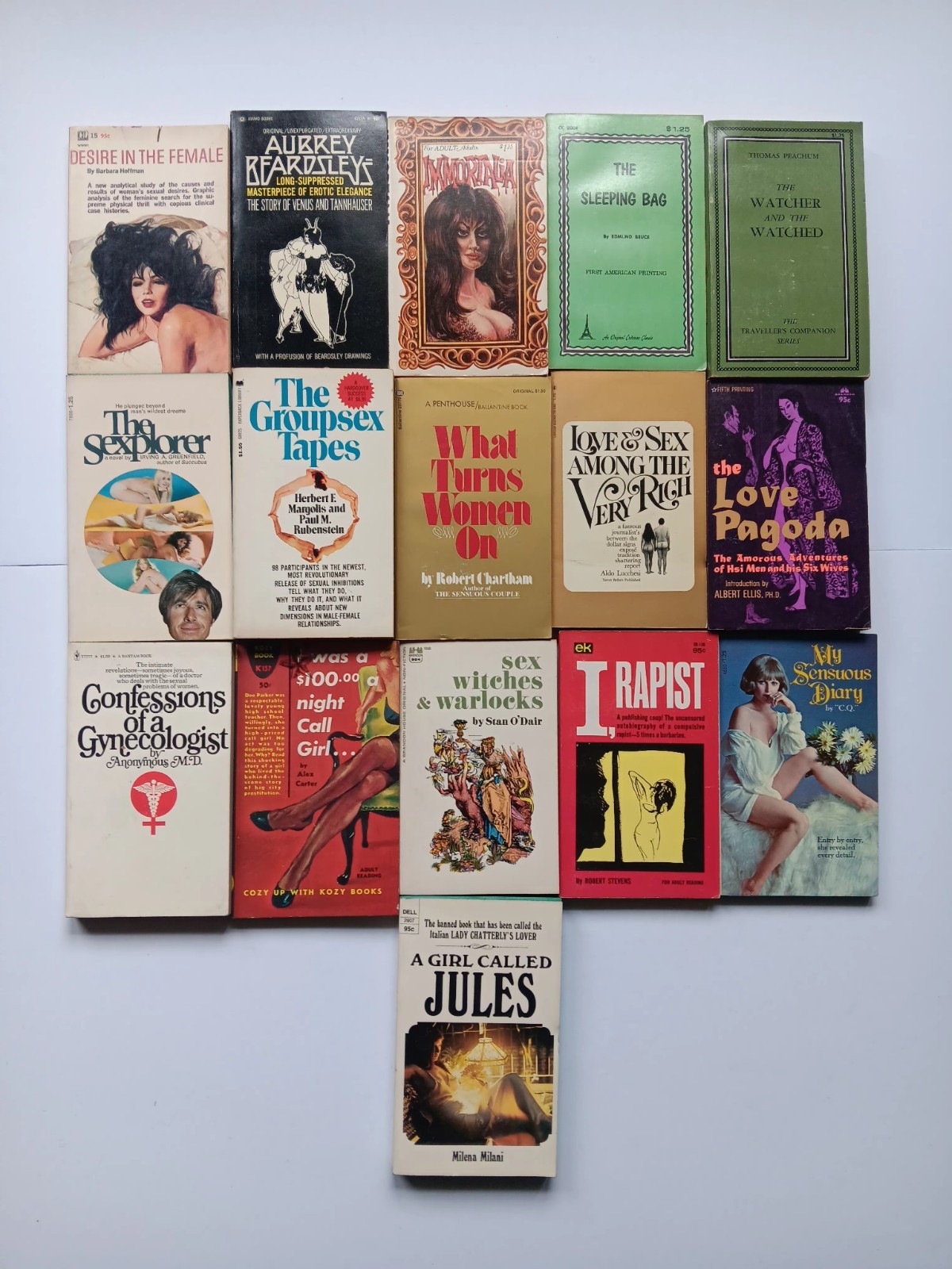 LOT of 17 VINTAGE ROMANCE EROTIC PAPERBACKS BOOKS 1960’S — 70’S RARE Set # 3