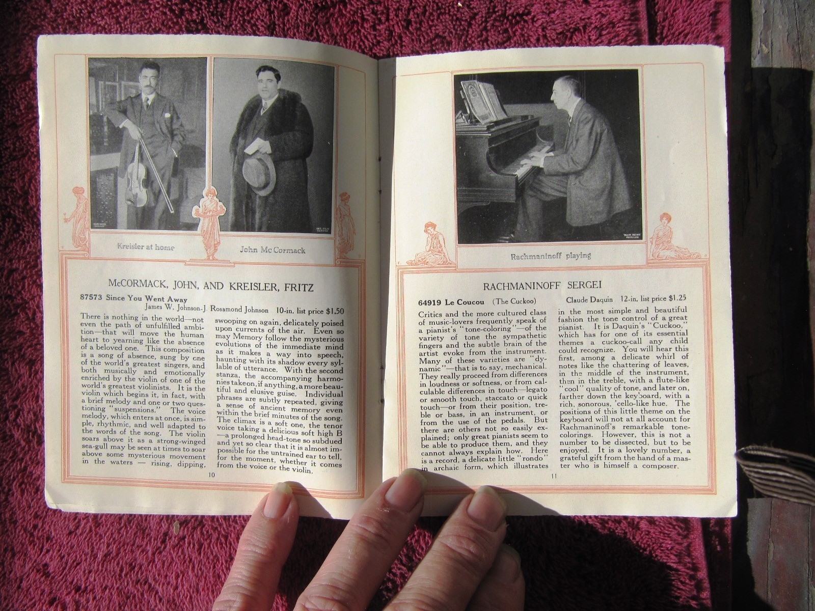 New VICTOR RECORDS Jan 1921 RACHMANINOFF Flonzaley Victrola Supplement CATALOG