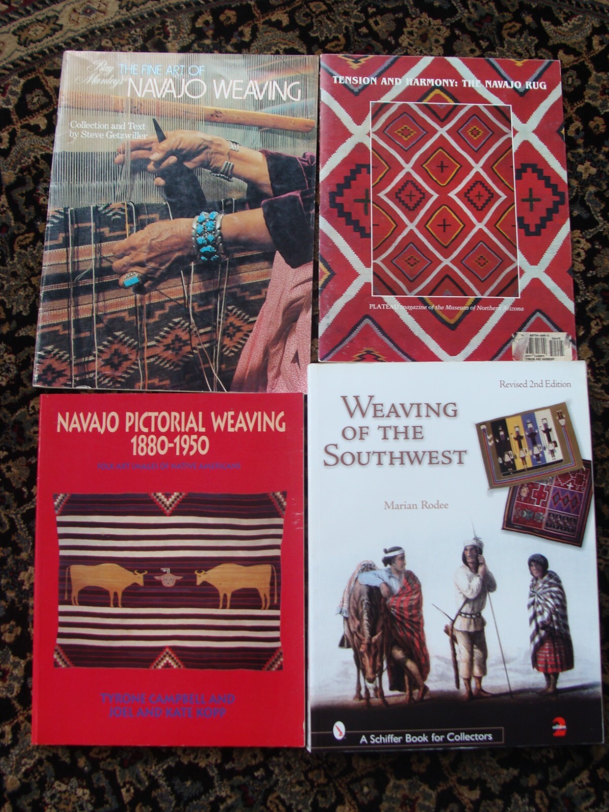 Lot of 4 Soft Cover Books on Navajo & So. West Indian Weavings / Rugs / Textiles