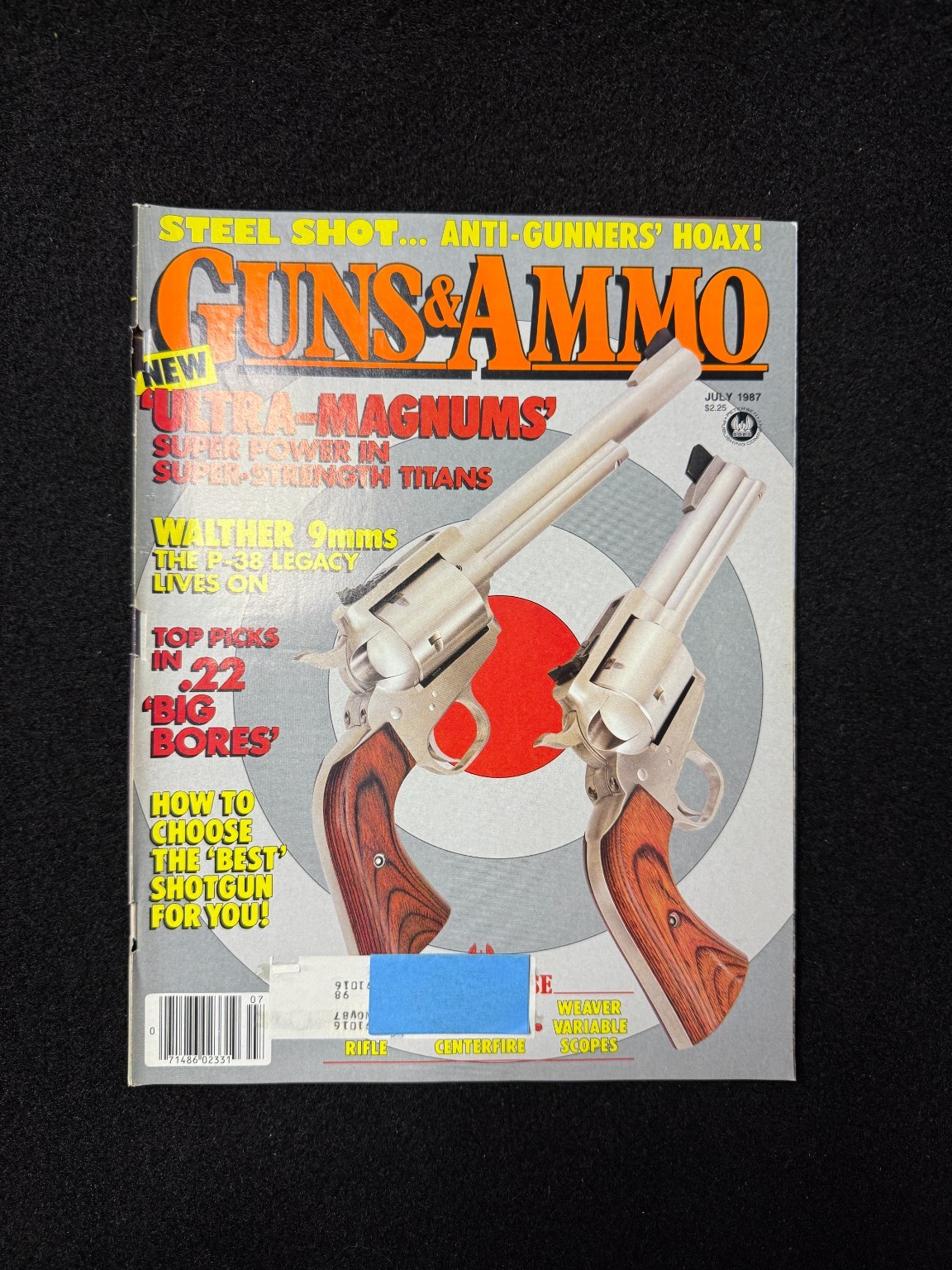 Guns & Ammo Magazine July 1987 Ultra-Magnums Walther 9mm Shotgun Guide