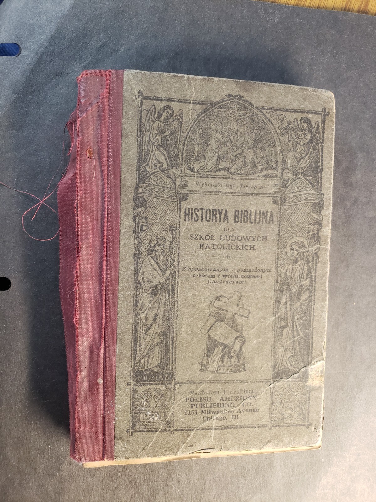 1887 POLISH Used Religious Book HISTORYA BIBLIJNA 337 pages