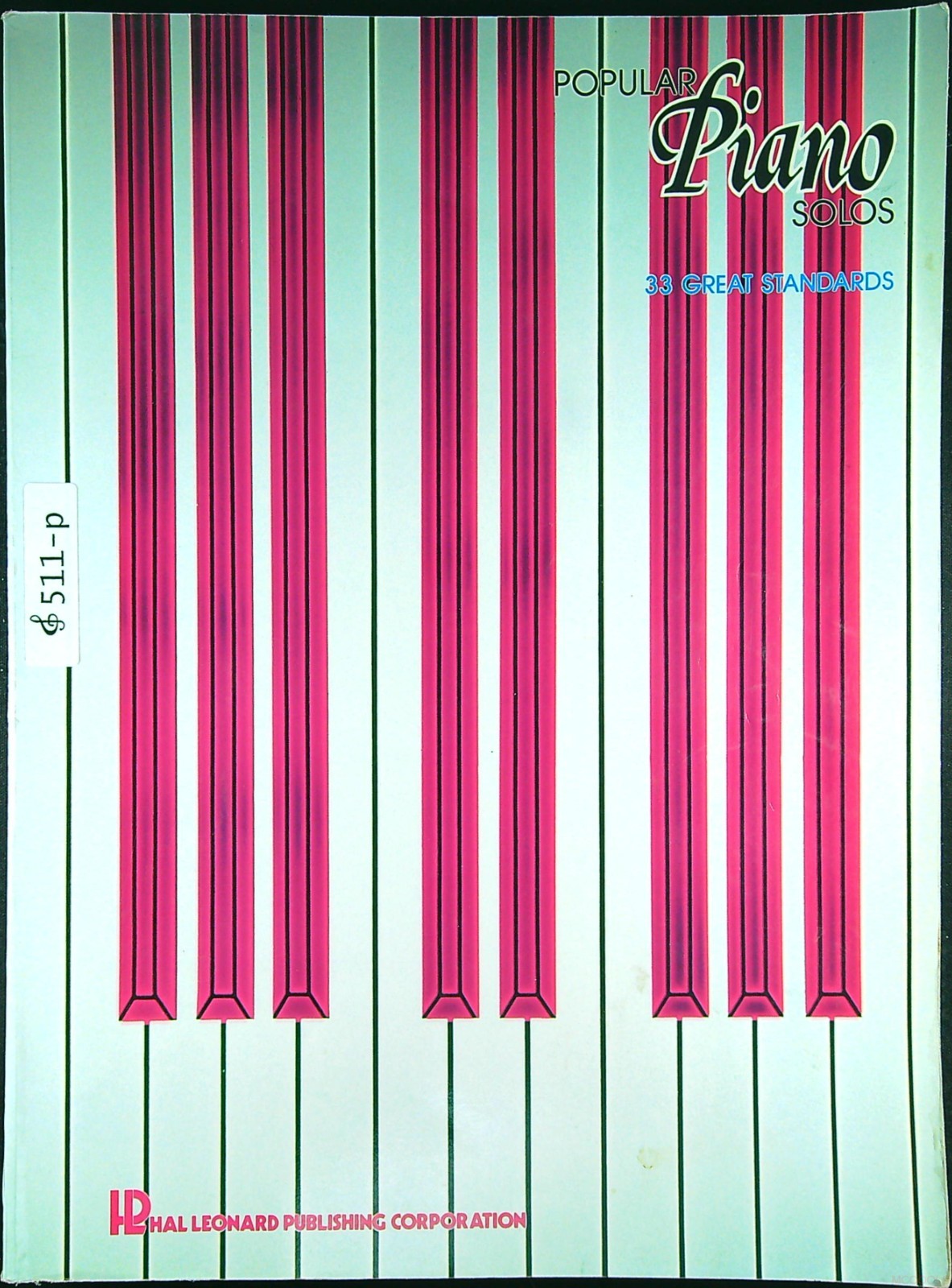Popular Piano Solos 33 Great Standards Sheet Music Book Vintage 1985 511p