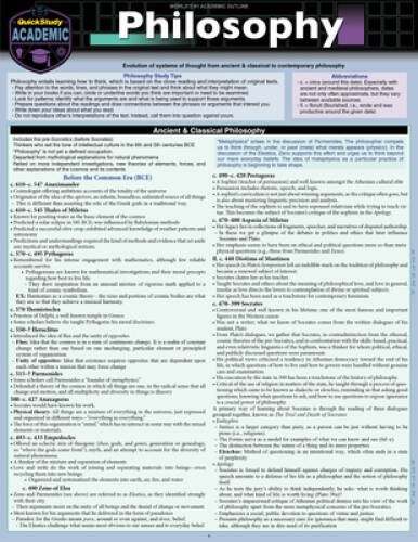 Philosophy (Quickstudy Reference Guide) — Wall Chart — VERY GOOD
