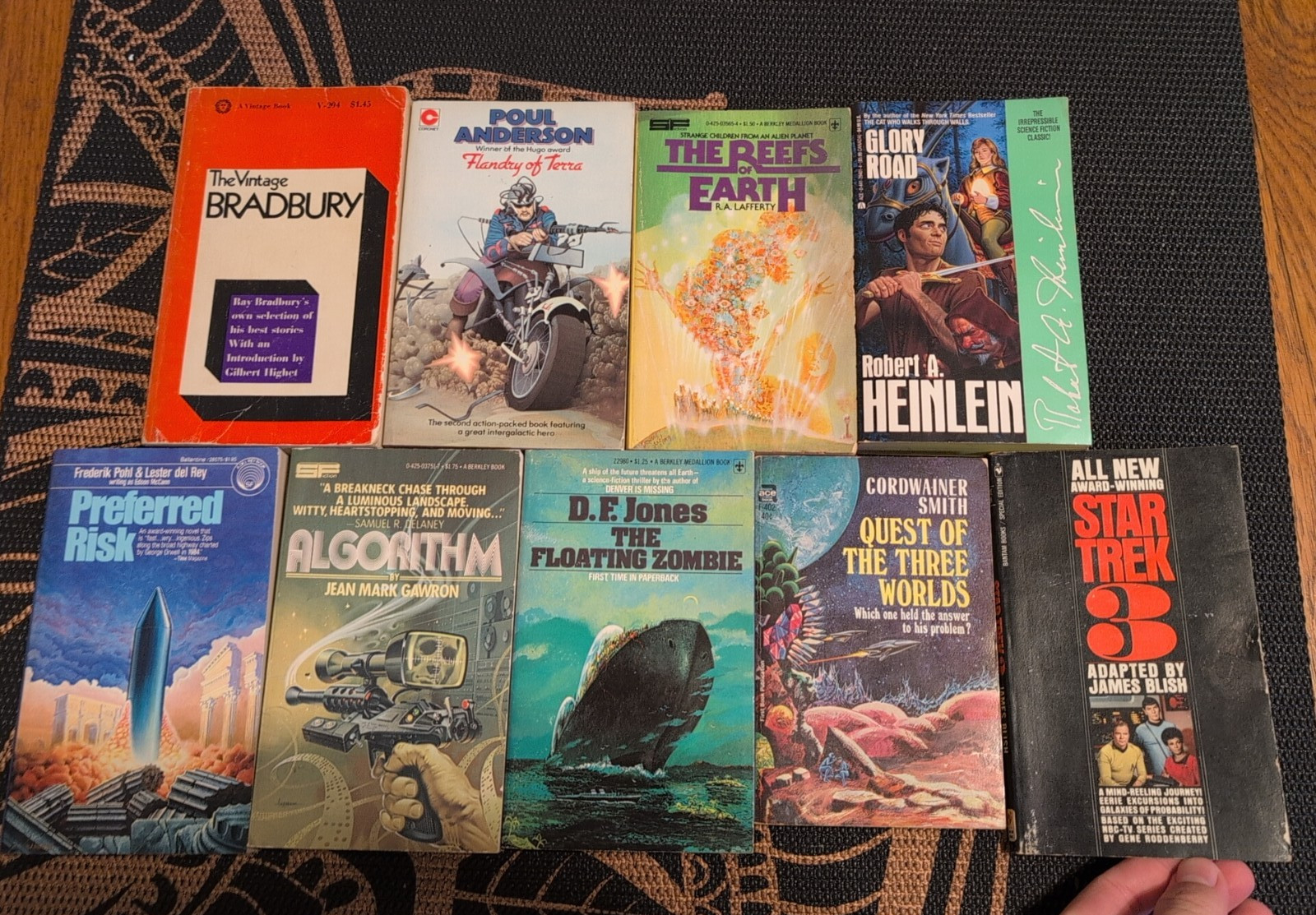 Sci-fi lot of 9 assorted books Cordwainer Smith, Lafferty, Blish, Bradbury