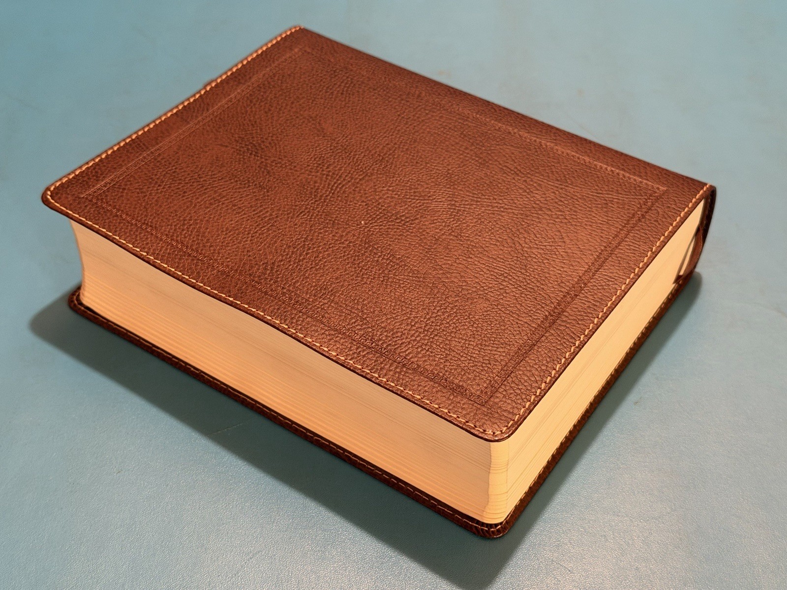 NKJV Journal the Word Bible ~ LARGE PRINT ~ Brown Bonded Leather ~ 2016 Nelson