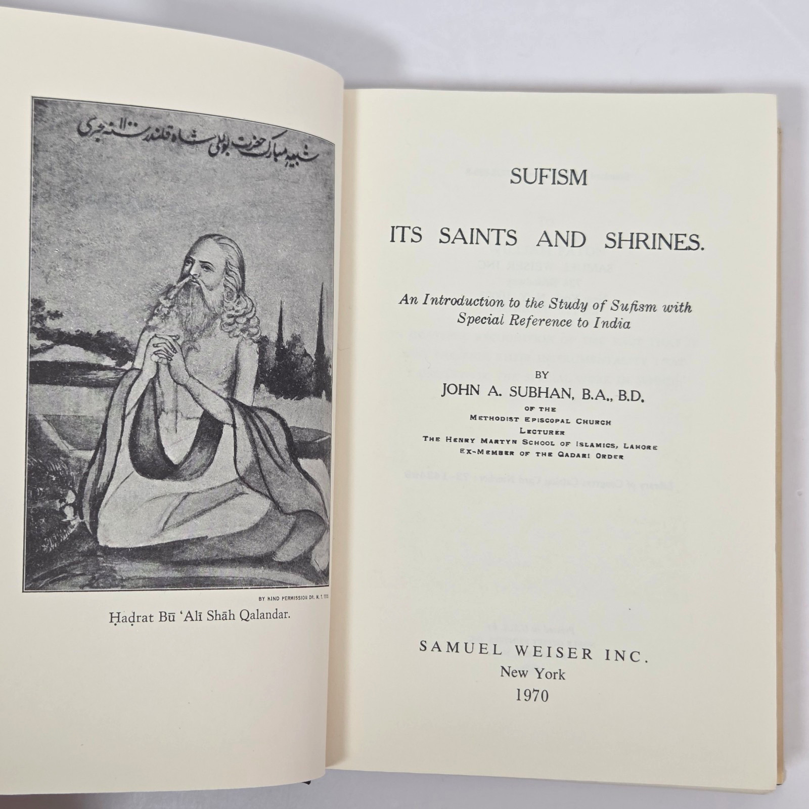 Sufism Its Saints and Shrines John Subhan 1970 First Edition Weiser India Islam
