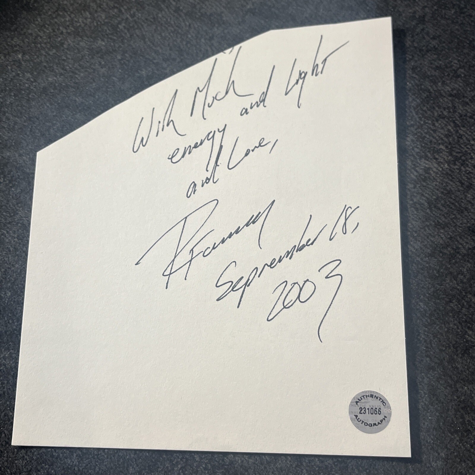 Ruth Forman signed CUT Author hologram