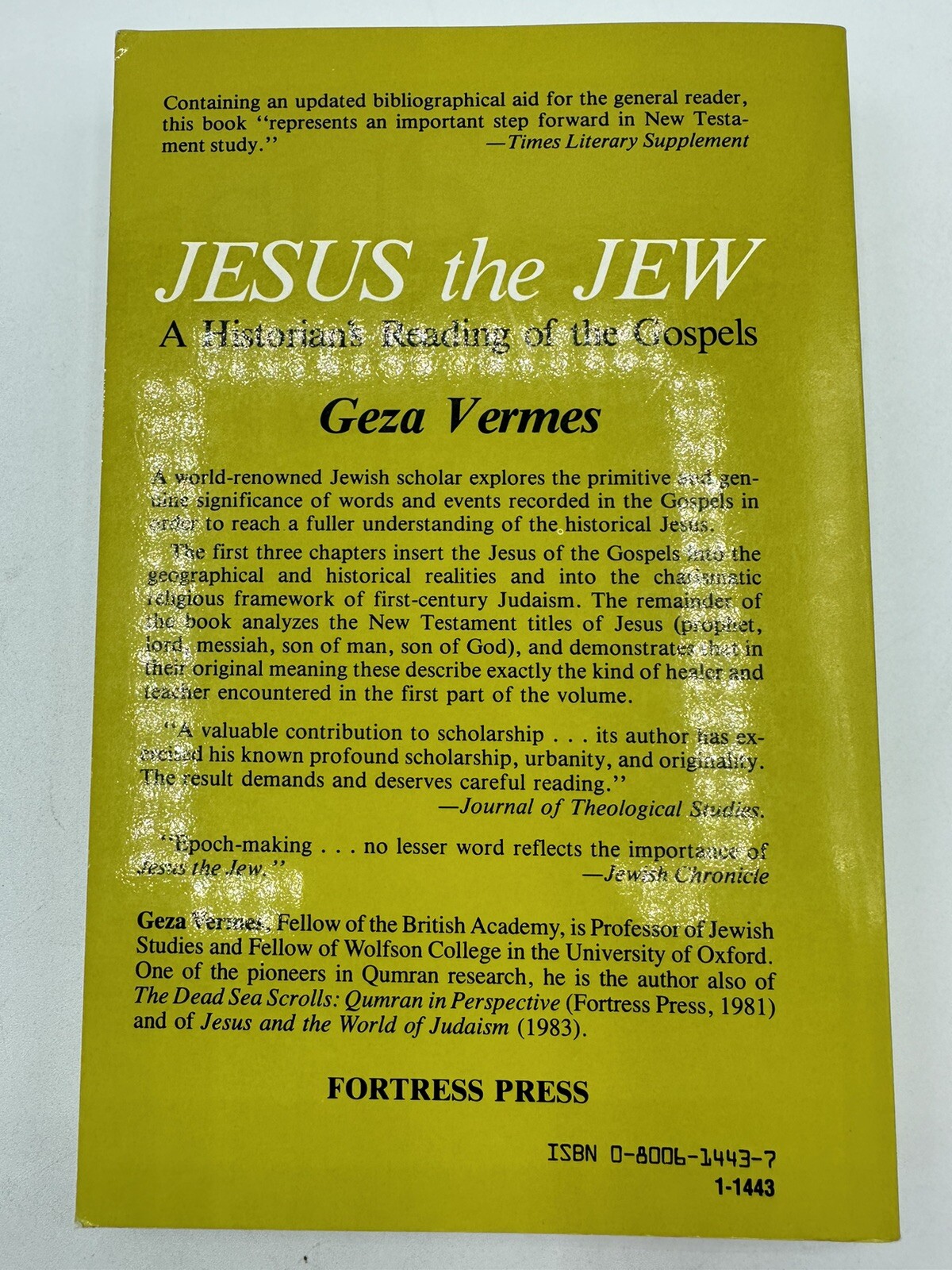 Jesus The Jew Geza Vermes Paperback 1981 286 Pages Rare Printing