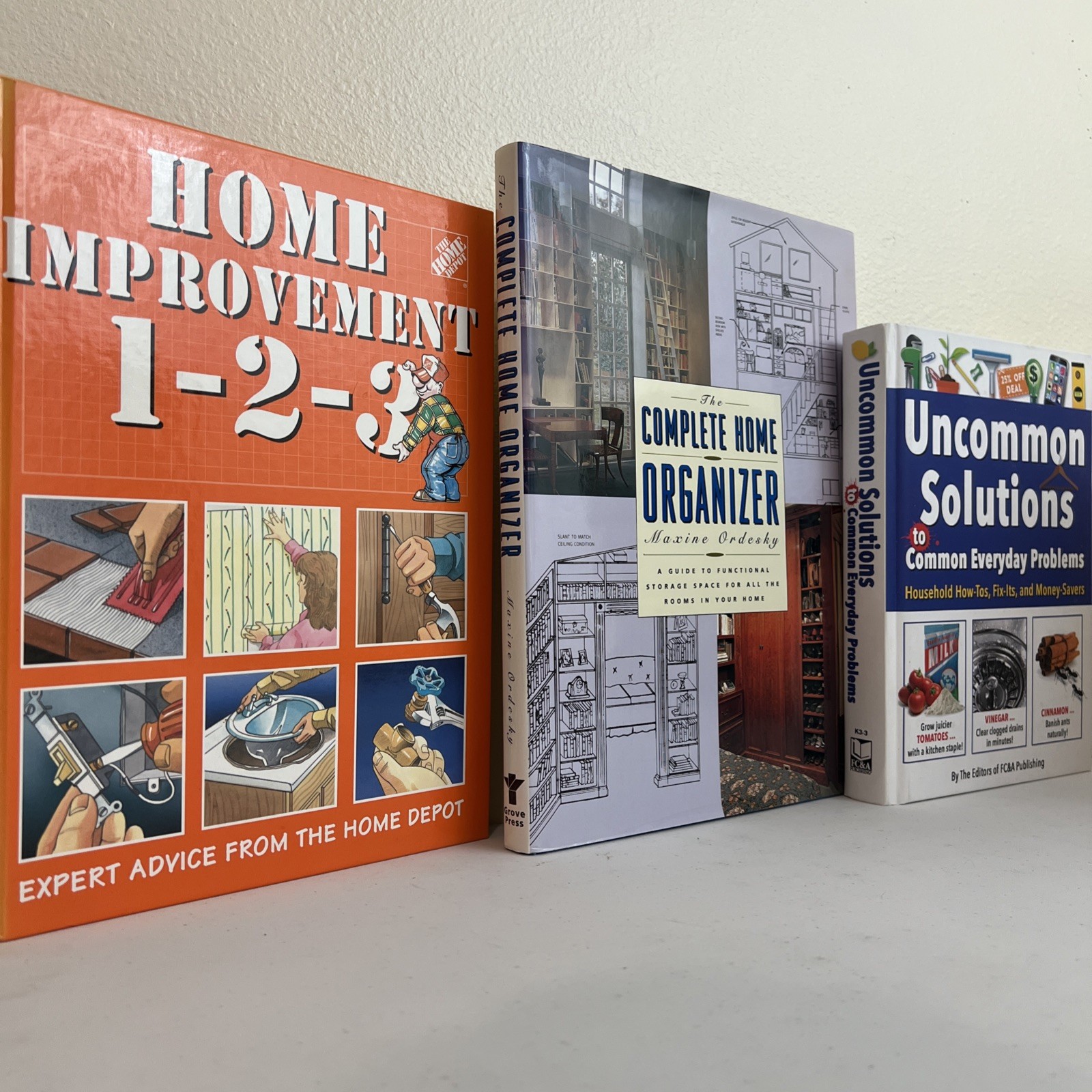 Home Depot Home Improvement 1-2-3 DIY Organizer Household Tips Books Lot 3 HC VG