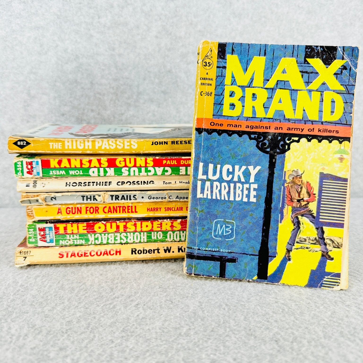 Vintage Western Paperbacks Lot of 8 Paul Durst Max Brand John Reese Dell Ace