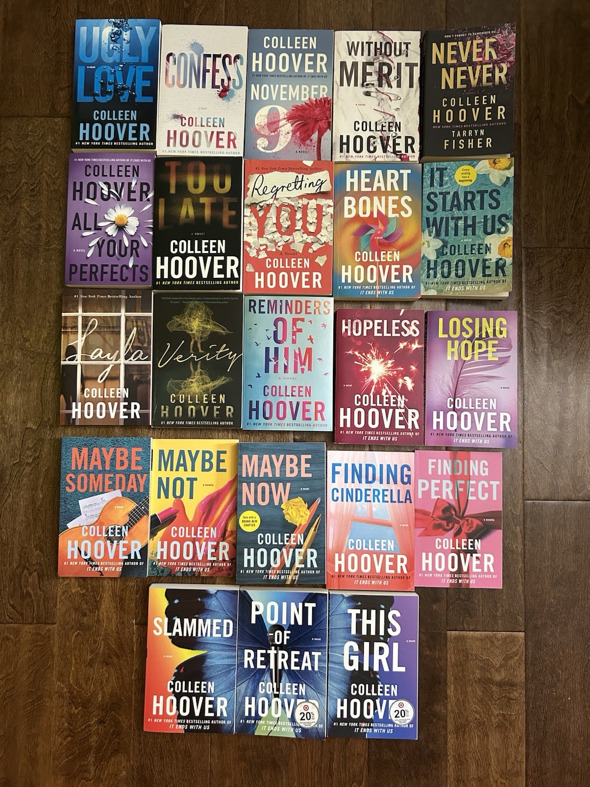 Colleen Hoover 23 Books Set Series Someday Hopeless Never Never Slammed