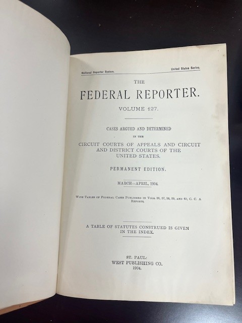 Lot of 5 Federal Reporter Antique Law Books 1900s Vols 124 125 126 127 128