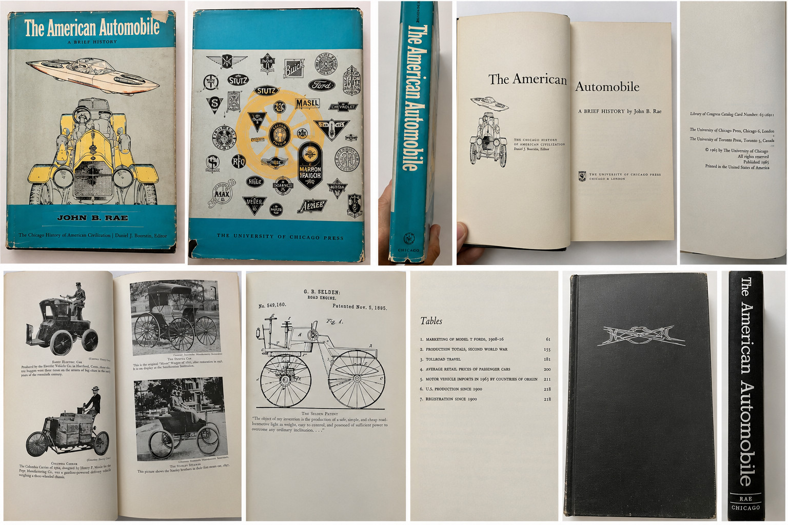 The American Automobile A Brief History John B Rae 1965 HC DJ Univ Chicago Press