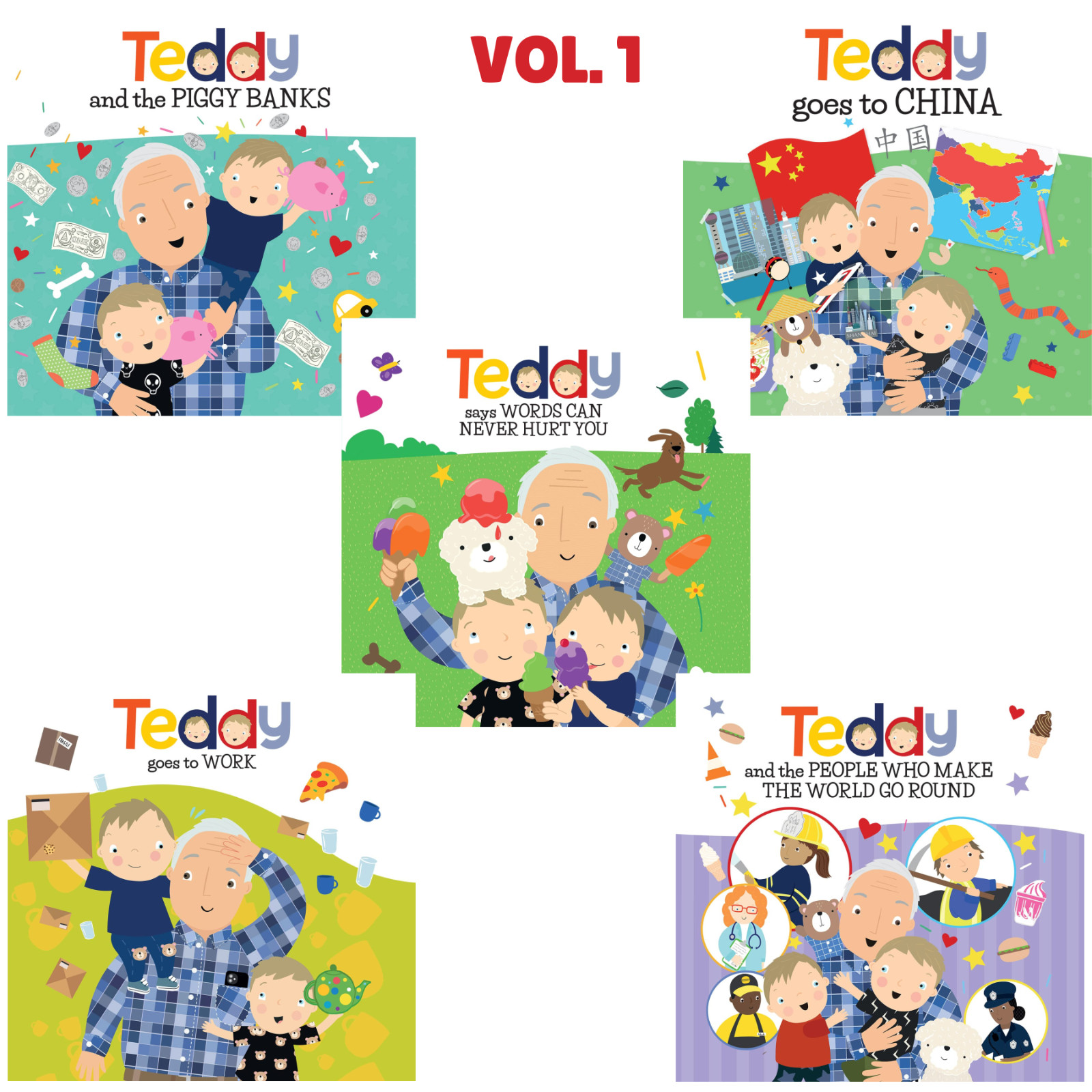 New Teddy Vol. 1 5-Book Illustrated Box Set Picture Books Ryan Cohen