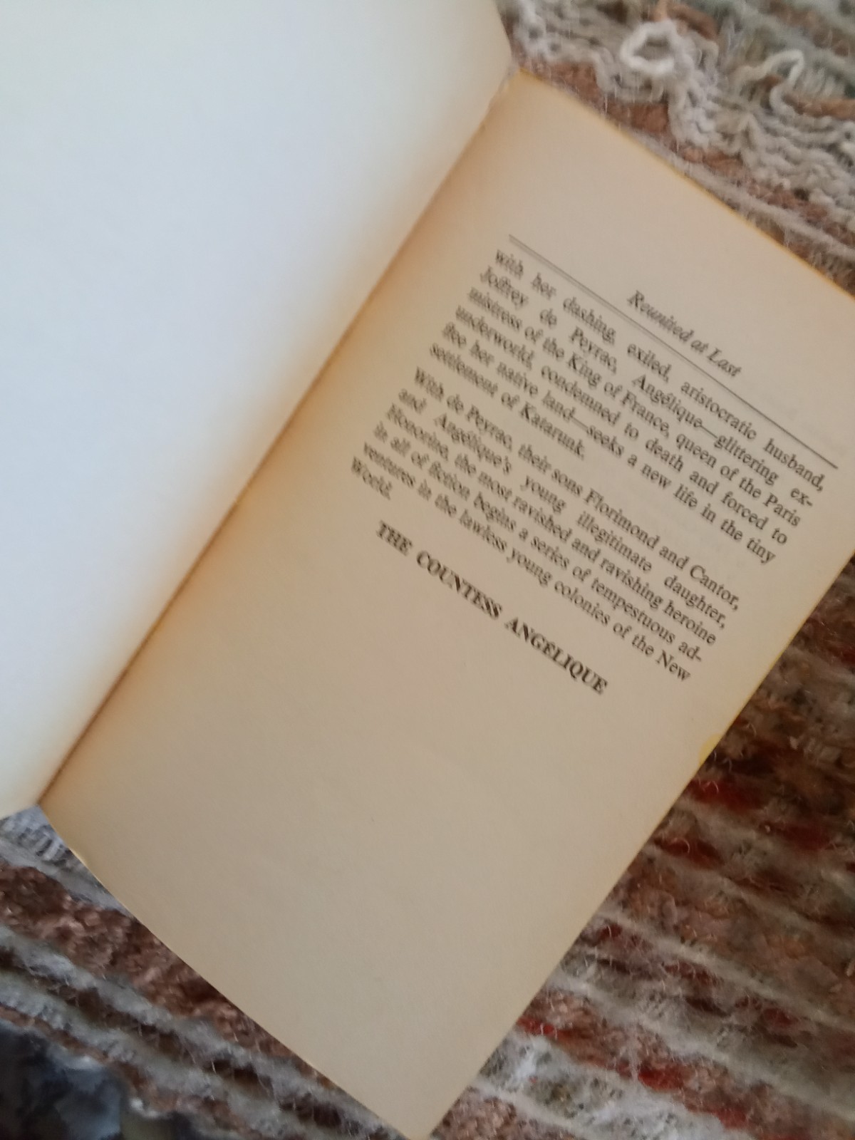 The Countess Angelique by Sergeanne Golon (1980, Trade Paperback)